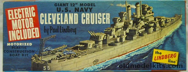 Lindberg 1/1080 USS Cleveland CL55 - Light Cruiser - Motorized, 777M-100 plastic model kit